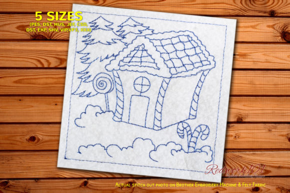 Christmas House Covered Snow Redwork: A Designer's Review