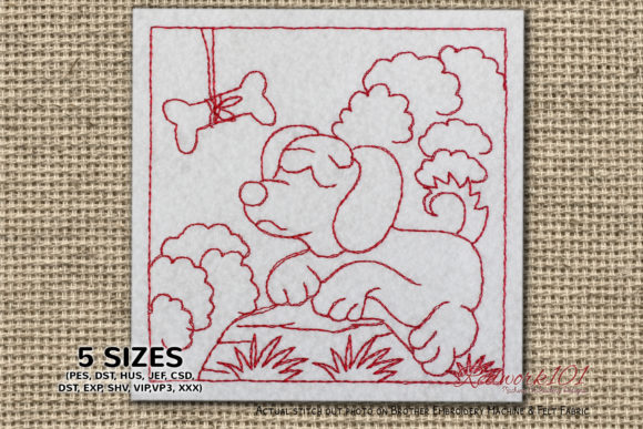 Dog with Bone in a Beautiful Nature Embroidery Review