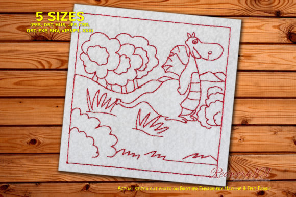 Dragon in Jungle Redwork: A Designer's Craft Fair Review