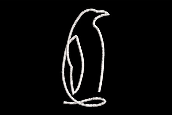 Minimalistic One Line Penguin: A Designer's Review for Holiday Embroidery